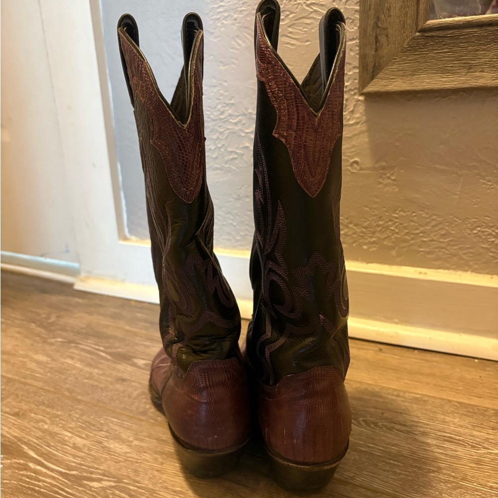 Justin Boots Women's Western Cowboy Boots - Black and Purple - Picture 4 of 5